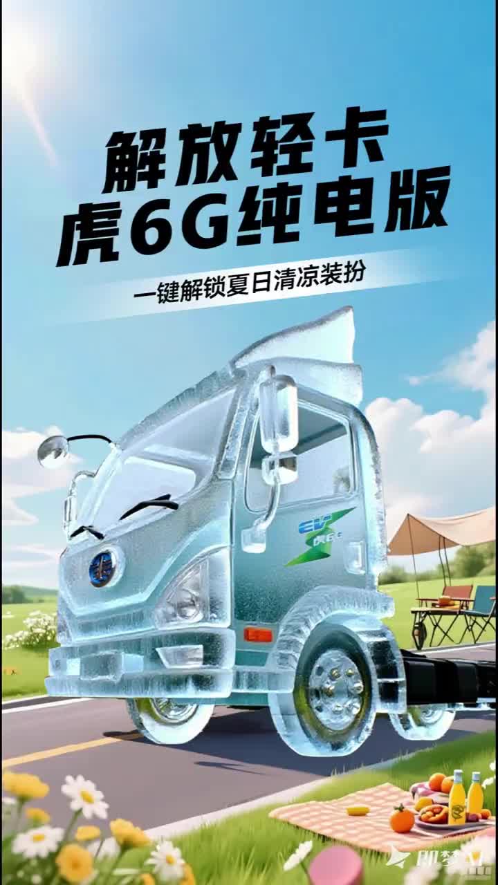 省电、省钱、充电快！还自带清凉BUFF！解放轻卡虎6G纯电版，“冰壳车衣”酷爽一夏！解放轻卡 轻卡