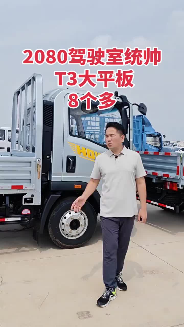 统帅宽体2080驾驶室T3平板8个多#轻卡货车 #蓝牌货车 #豪沃统帅