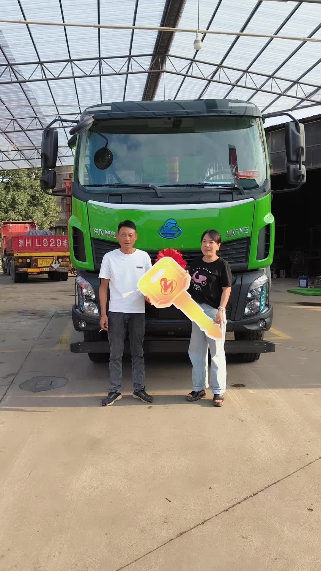 乘龙新能源车单桥自卸#乘龙卡车